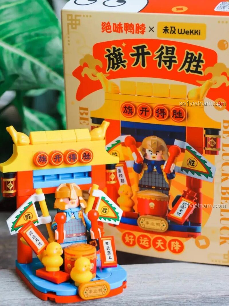bộ lắp ghép Wekki Mô hình Vịt May Mắn, đồ chơi lắp ghép Mô hình Chúc Mừng Năm Mới, mô hình trong tay người, ảnh review, chất lượng cao, giá rẻ cho bé 6 tuổi