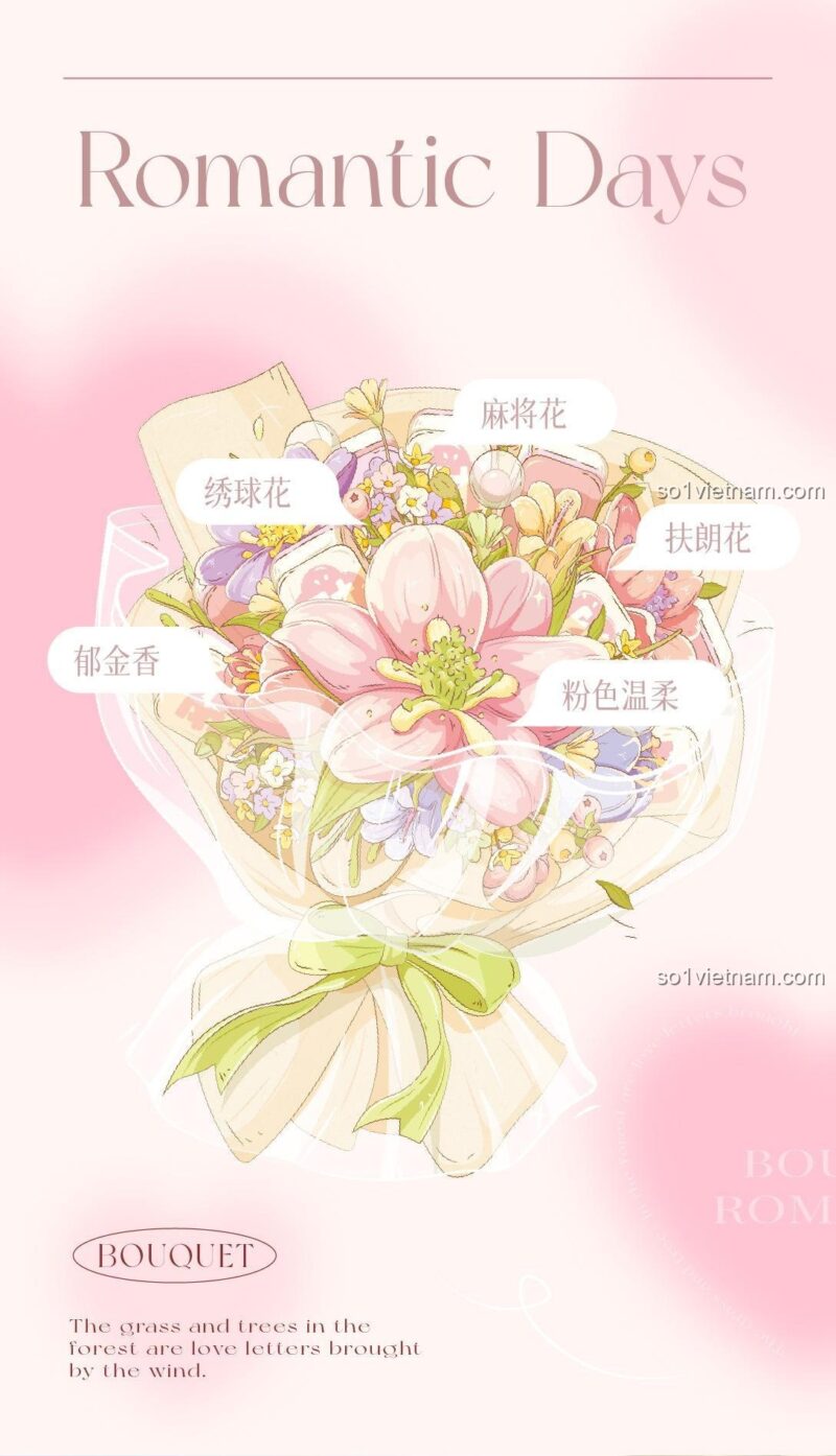 Chi tiết hoa tím trong bộ lắp ghép 唯乐创想 2152 Bó Hoa Hồng Mơ Mộng 1228 chi tiết, màu hồng, tím, vàng, trắng, phù hợp cho bé gái 6 tuổi, quà tặng sinh nhật, trang trí phòng