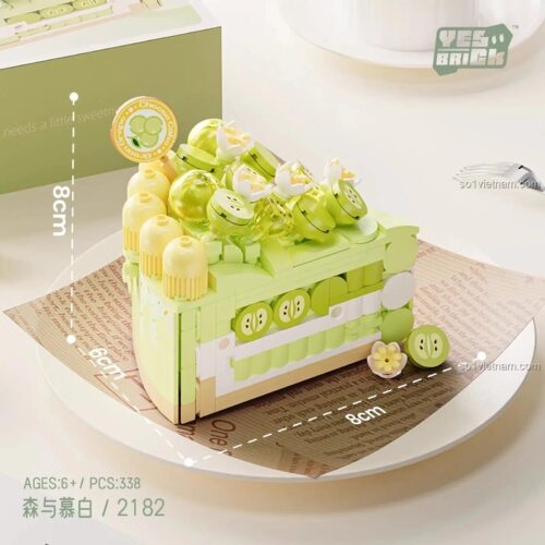 Hộp bộ lắp ghép bánh ngọt 唯乐创想 2182, kích thước hộp 14x4.5x14 cm, đồ chơi giáo dục cho bé gái 6 tuổi