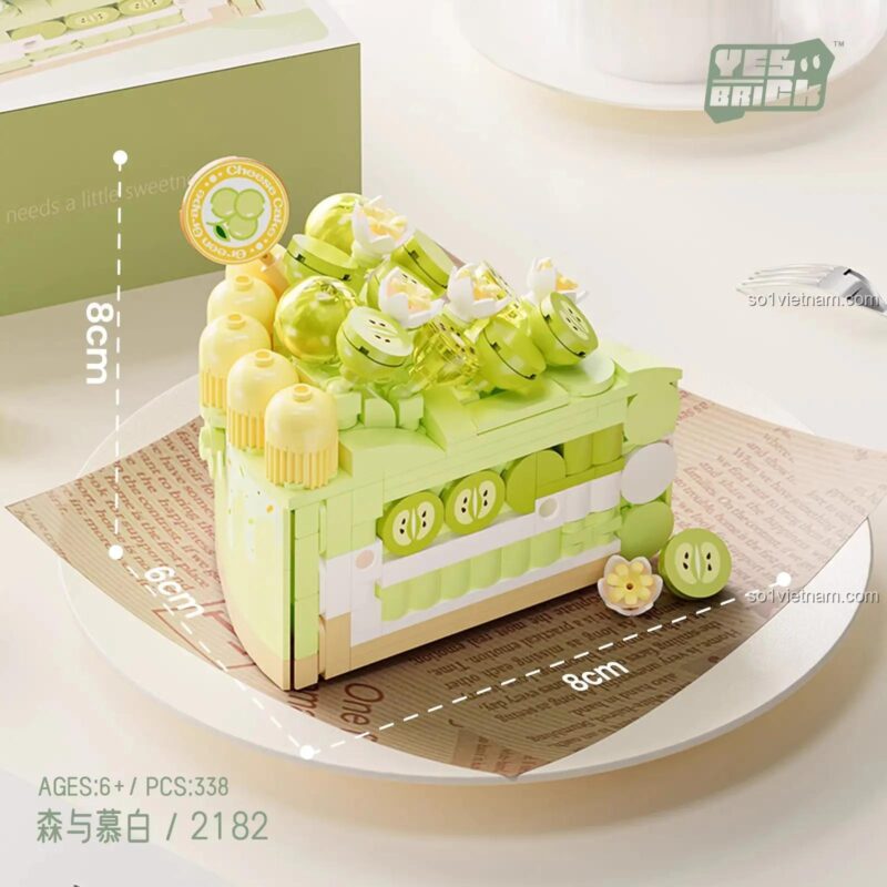 Hộp bộ lắp ghép bánh ngọt 唯乐创想 2182, kích thước hộp 14x4.5x14 cm, đồ chơi giáo dục cho bé gái 6 tuổi