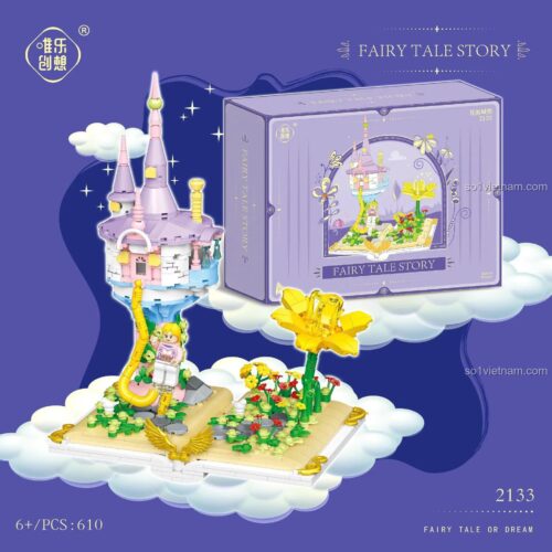 bộ xếp hình Wele Creative 2132 Lâu đài công chúa, đồ chơi xếp hình Lâu đài Rapunzel, cho bé gái 6 tuổi, giá rẻ
