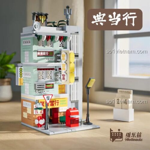 Bộ lắp ghép Welleadz 6104 Cửa hàng cầm đồ - Mô hình phong cách Hồng Kông