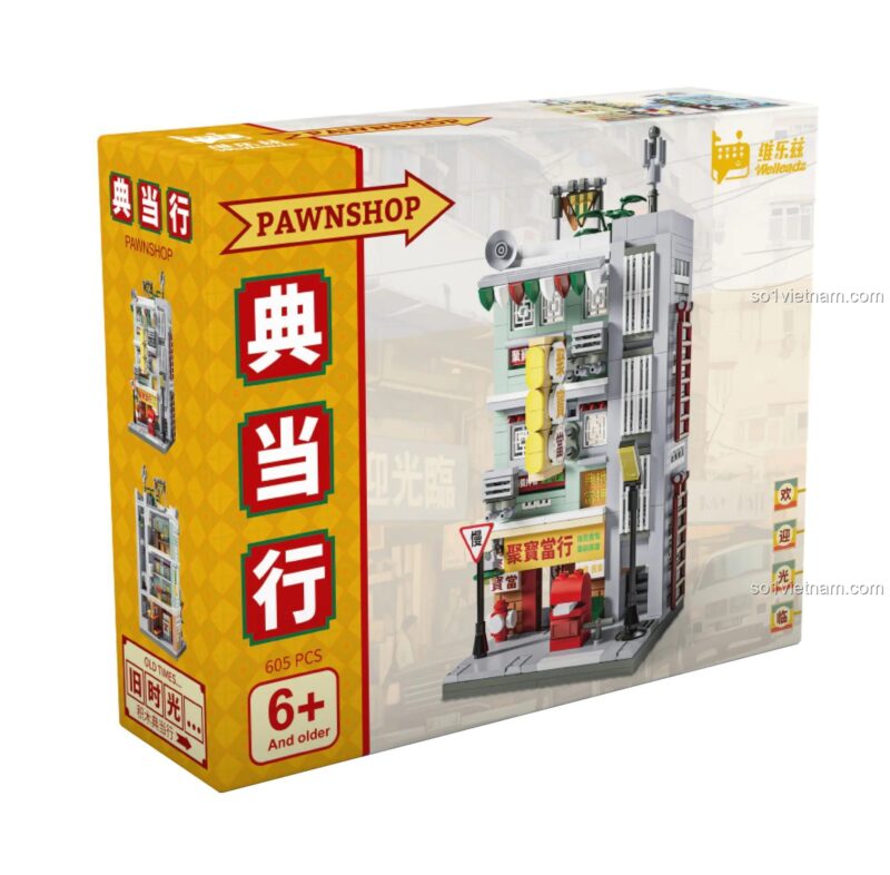 Hộp sản phẩm bộ lắp ghép Welleadz 6104 Cửa hàng cầm đồ