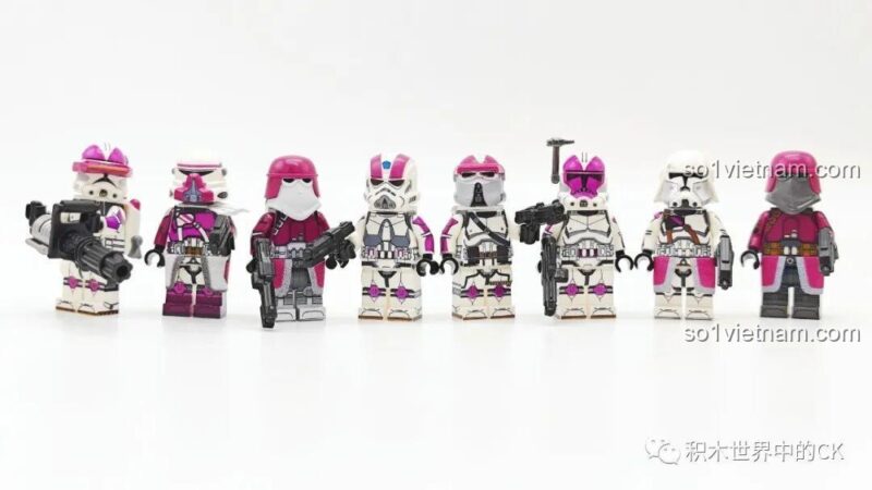 Minifigure WM2258 Trooper Squad 2 với súng, đồ chơi mô hình Lính Clone Star Wars cho bé trai 6 tuổi.