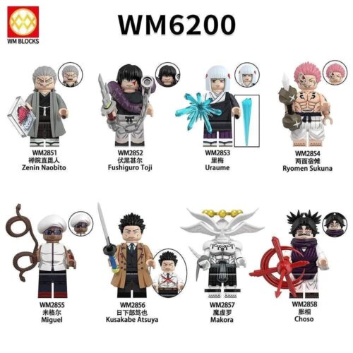 Bộ Lắp Ghép Nhân Vật Jujutsu Kaisen WM2856 - 8 Figure Anime, Thế Giới Chú Thuật, Phù hợp thanh niên 14 tuổi, Giá tốt