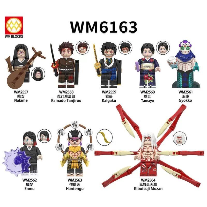 Bộ 8 Minifigure Nhân Vật Kimetsu no Yaiba WM Blocks WM6163 đồ chơi mô hình chi tiết sắc nét cho bé trai bé gái 6 tuổi giá tốt