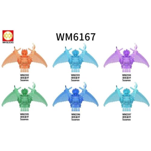 Bộ 6 Minifigure Susanoo WM Blocks WM6167 giá tốt cho bé trai 8 tuổi, đồ chơi mô hình nhân vật Naruto màu sắc đa dạng, khớp cử động linh hoạt.