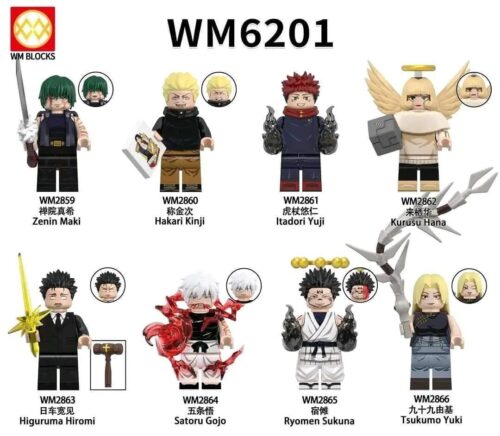 bộ đồ chơi Bộ 8 Minifigures Jujutsu Kaisen WM Blocks WM6201 giá tốt, chi tiết sắc nét cho bé trai 8 tuổi