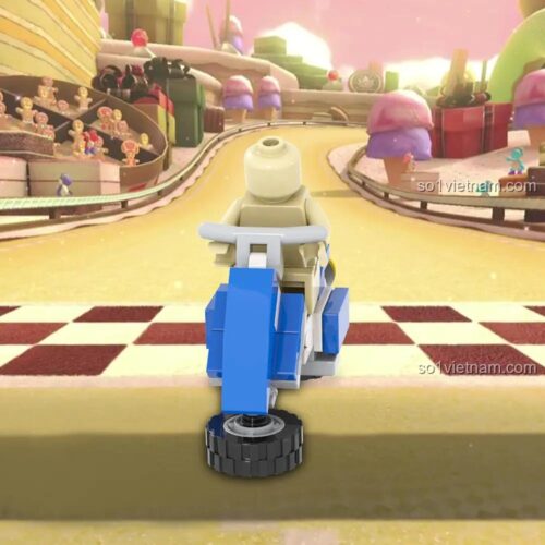 Đồ chơi mô hình WM MOC1225-A Xe Đua Mario Toad, bộ lắp ghép sáng tạo cho bé trai 6 tuổi, giá rẻ, kèm minifigure Toad.