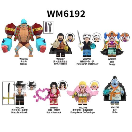Bộ 8 Minifigure One Piece WM6192, Nhân vật anime, Figure, Minifigure, Thế giới hải tặc, Đồ chơi giáo dục cho bé 6 tuổi