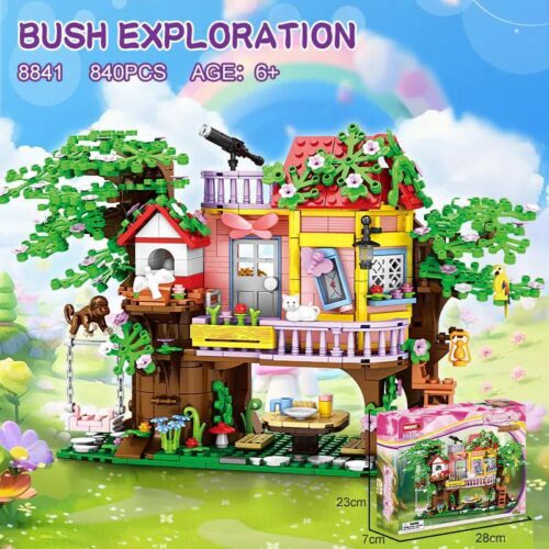 Bộ lắp ghép WOMA 8841 Ngôi nhà trên cây Bush Exploration với 840 chi tiết, độ tuổi 6+, mô tả ngôi nhà cây cổ tích, có thể chơi trên xích đu, có nhà chim bồ câu riêng biệt, chất liệu nhựa ABS cao cấp, giá tốt