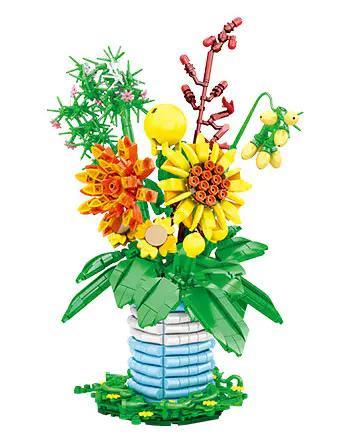 Bộ lắp ghép Hoa Hướng Dương và Hoa Cúc WOMA C0290, đồ chơi mô hình Bình hoa lắp ghép giá tốt cho bé gái 6 tuổi