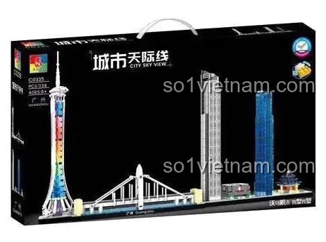 Hộp sản phẩm bộ lắp ghép WOMA C0335 mô hình kiến trúc Guangzhou