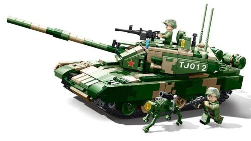 Mô hình xe tăng chiến đấu chủ lực 99A WOMA C1012, bộ lắp ghép quân sự cho bé trai 6 tuổi, có minifigure lính