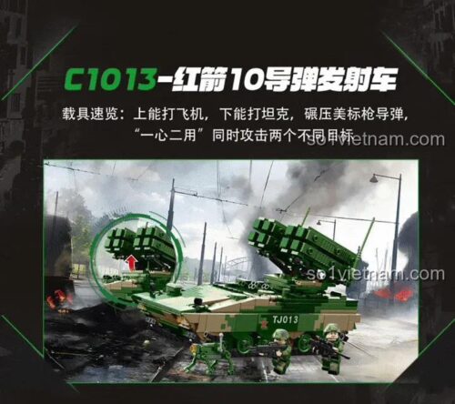 WOMA C1013 Xe Tên Lửa Hồng Jian 10 bộ lắp ráp tương thích LEGO® cho bé trai 6 tuổi