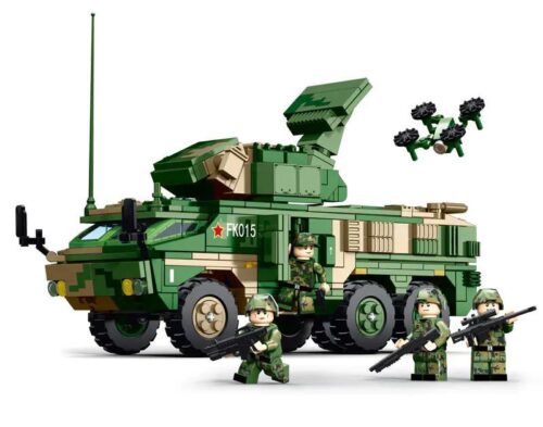 WOMA C1015 Xe Tăng Tên Lửa Phòng Không Hồng Kỳ 17A bộ lắp ghép, đồ chơi mô hình quân sự cho bé trai 6 tuổi, 817 chi tiết, có minifigures và drone, giá tốt