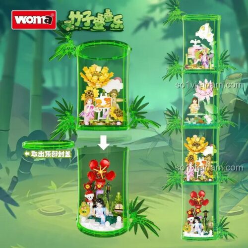 Hướng dẫn xếp chồng đồ chơi mô hình Khung cảnh Xuân Hạ Thu Đông WOMA C2008.