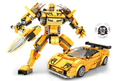 Robot Biến Hình Xe Đua Hoàng Báo WOMA C3006 2in1, đồ chơi lắp ghép xe đua robot biến hình cho bé trai 6 tuổi
