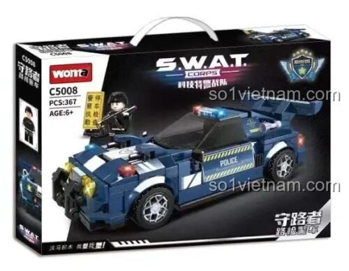Hộp đồ chơi lắp ráp WOMA C5008 Xe Cảnh Sát Tuần Tra Đặc Nhiệm, 367 chi tiết, quà tặng ý nghĩa cho con trai.