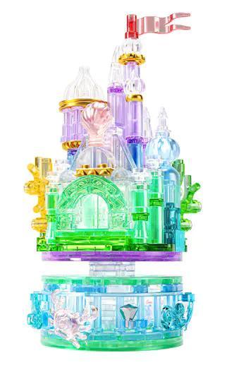 Bộ lắp ghép Wonder Hoon 802070 Lâu đài Cổ tích Trái tim Đại dương xoay phát sáng, thiết kế trong suốt, dành cho con gái 14 tuổi, giá tốt.