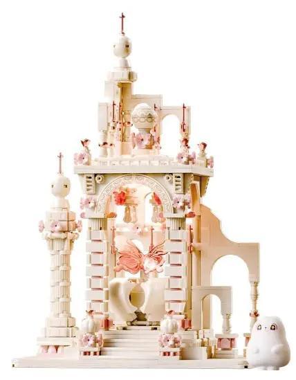 Mô hình chi tiết của bộ lắp ghép Lâu đài tình yêu Wonder Moon 801114, một công trình kiến trúc lãng mạn dành cho con gái 14 tuổi.