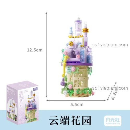 Hộp bộ lắp ghép Lâu Đài Vườn Mây Wonder Moon 802073, kích thước chi tiết, phù hợp bé gái 14 tuổi, giá tốt.