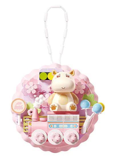 bộ lắp ghép Mô hình nam châm tủ lạnh Wonder Moon 802801, mô hình hà mã hoa anh đào dễ thương, đồ chơi lắp ráp cho con gái 14 tuổi, giá tốt