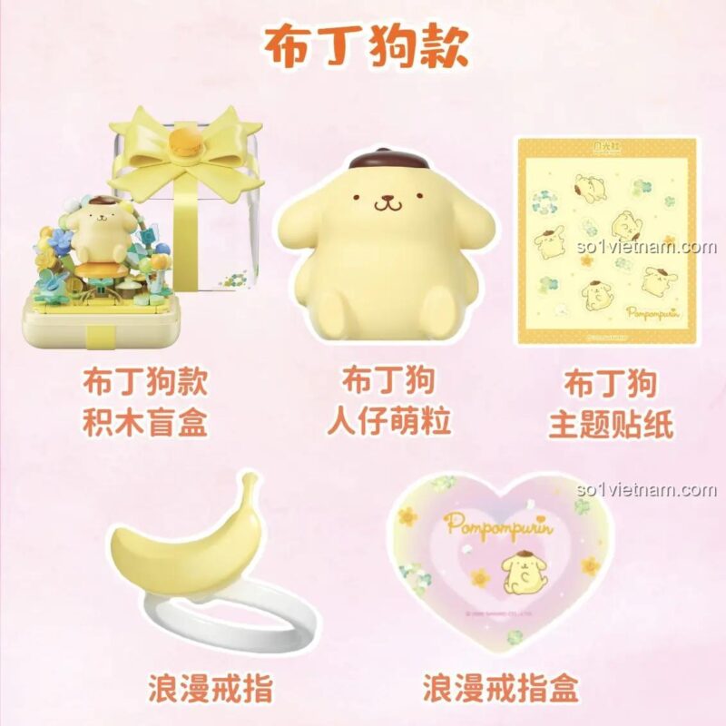 Chi tiết các thành phần trong hộp mù nhẫn Pompompurin Wonder Moon 803303.