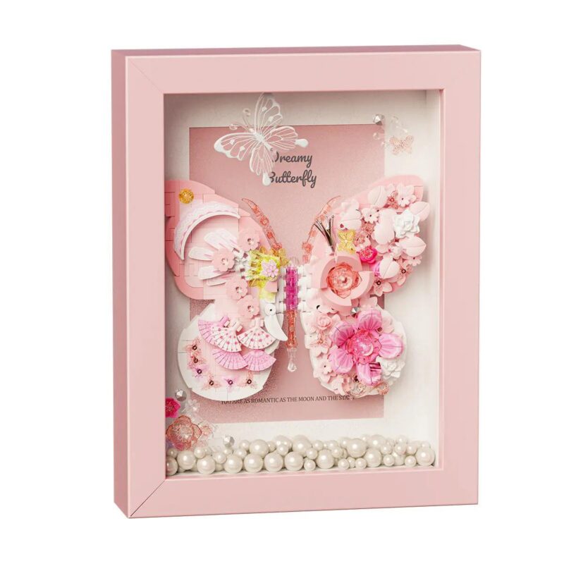 Wonder Moon 804232 Khung Ảnh Bướm "Tinh Nguyệt Bướm" Mô hình 3D, Tranh ghép hình bướm, Khung ảnh trang trí, Màu hồng, Trắng, Tím, Vàng, Độ tuổi 14+