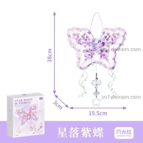 đồ chơi mô hình Đèn Bướm Sao Đêm màu hồng, có đèn LED, cho bé gái 8 tuổi, chất lượng cao.