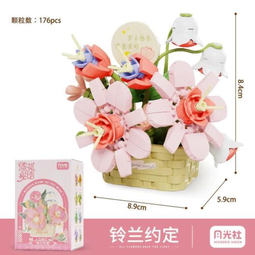 Bộ lắp ghép hoa Linh Lan Hẹn Ước Wonder Moon 804409 176 mảnh ghép, mô hình hoa mini block tinh tế cho bé gái 8 tuổi, giá tốt