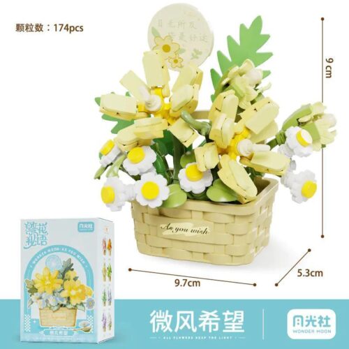 Bộ lắp ghép Bình hoa cúc họa mi Wonder Moon 804411 giá rẻ, mô hình hoa cúc mini 174 chi tiết cho bé gái 12 tuổi, đồ chơi xếp hình trang trí nhà cửa.