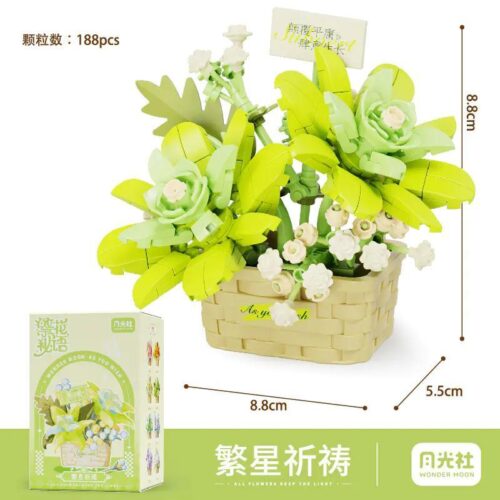 Wonder Moon 804412 bộ lắp ghép Bình hoa lắp ghép, đồ chơi mô hình Chậu hoa lắp ráp, mô hình hoa xếp hình tinh tế cho bé gái 12 tuổi, giá tốt