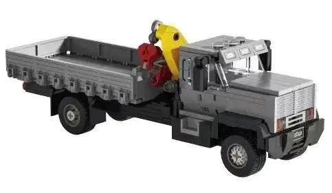 Mô hình xe cẩu tự hành cổ điển Xbert 66023 màu xám, vàng, đỏ, đen, đồ chơi xây dựng cho bé trai 14 tuổi, chi tiết cao, cần cẩu linh hoạt