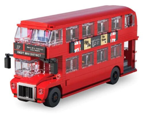 Bộ lắp ghép Xe buýt hai tầng Xbert 66037, mô hình xe buýt London màu đỏ cổ điển cho con trai 14 tuổi, giá tốt.