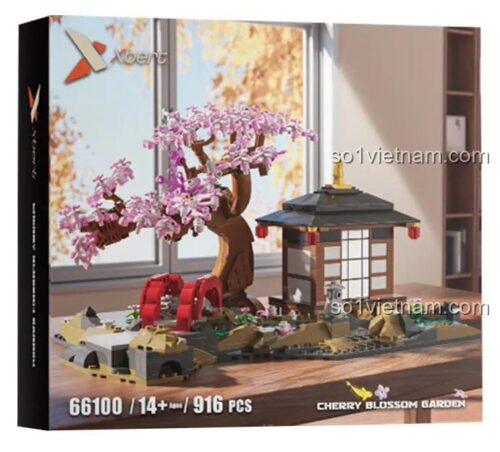 Hộp bộ xếp hình Xbert 66100 Mô hình Vườn Hoa Anh Đào Nhật Bản, đồ chơi mô hình Cây Anh Đào Nhật Bản, chất lượng cao, giá rẻ cho người mua 14 tuổi