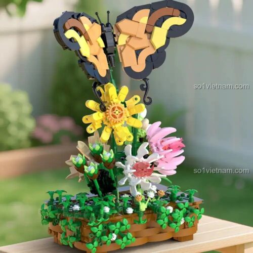 đồ chơi mô hình Bướm nghệ thuật Xbert 66164 màu cam và vàng, bộ lắp ghép Bướm trang trí cho bé trai bé gái 8 tuổi, giá rẻ, màu sắc tươi sáng