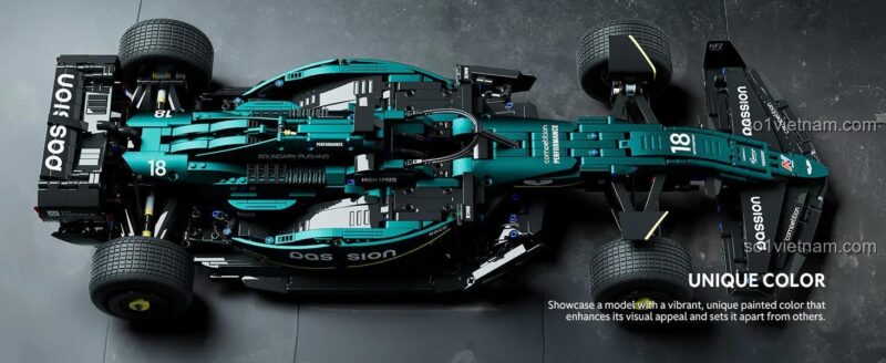 Màu sơn độc đáo xe đua F1 Aston Martin AMR24 Nifeliz NF10279, bộ lắp ghép xe F1 Aston Martin AMR24, đồ chơi mô hình xe đua công thức 1 cho bé trai 16 tuổi, xe F1 Aston Martin AMR24 giá tốt