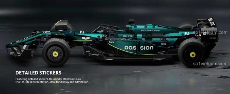 Xe đua F1 Aston Martin AMR24 Nifeliz NF10279 đặt trên bàn, bộ lắp ghép xe F1 Aston Martin AMR24, đồ chơi mô hình xe đua công thức 1 cho bé trai 16 tuổi, xe F1 Aston Martin AMR24 giá tốt