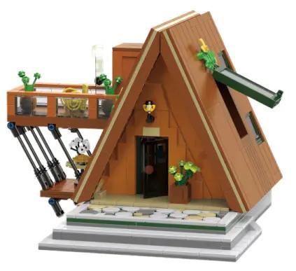Bộ lắp ghép Xiao Jiao Du JD038 Ngôi nhà gỗ chữ A trên núi, đồ chơi mô hình kiến trúc tinh xảo cho bé 6 tuổi, giá tốt