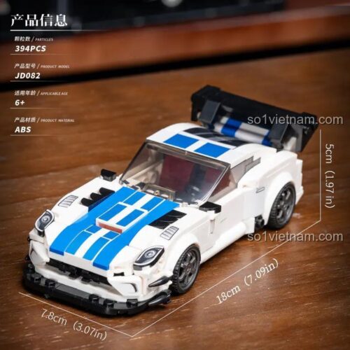 Đồ chơi mô hình Siêu xe Dodge Viper Xiao Jiao Du JD082, thể hiện kích thước 18x7.8x5cm, chi tiết cao, cho bé trai 6 tuổi.