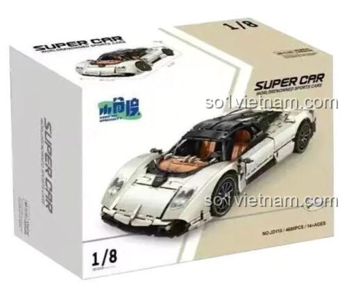 Hộp bộ đồ chơi Xiaojiaodu JD0118 Siêu xe Pagani 4688 chi tiết, có điều khiển từ xa, chất lượng cao, tiết kiệm