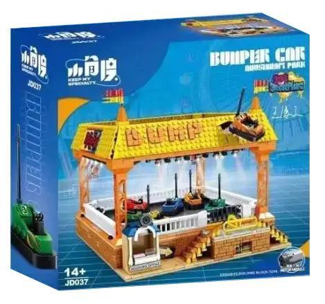 Bộ lắp ghép Xiaojiao Du JD037 Công viên giải trí Xe điện đụng 1099 mảnh ghép cho bé 14 tuổi