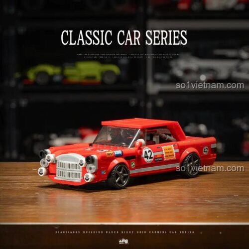 Xe Mercedes-Benz 300 SEL 6.3 "Heo Hồng" lắp ráp, mô hình xe đua cổ điển màu đỏ, 352 mảnh, cho bé 6+ tuổi, chất liệu ABS, giá tốt, đồ chơi giáo dục, phát triển trí tuệ