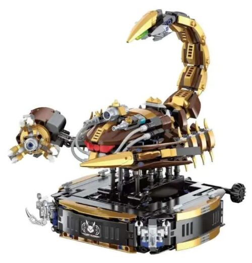 Mô hình Bọ cạp máy JD069 của hãng 小角度, bộ lắp ghép robot bọ cạp cơ khí, đồ chơi xây dựng cho bé trai 14 tuổi, 1316 mảnh ghép, màu vàng nâu đen xám, đuôi bọ cạp có thể lắc lư, giá tốt