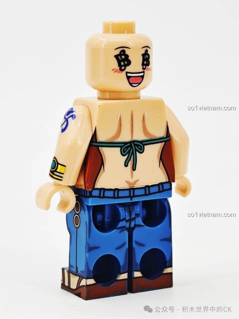 Đánh giá chi tiết minifigure Nami trong bộ X0356 của 欣宏XINH, tập trung vào các chi tiết in ấn và phụ kiện.