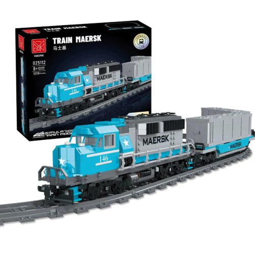 Bộ lắp ghép tàu hỏa Maersk Xmork 025112, mô hình tàu hỏa chạy điện, 1078 chi tiết, độ tuổi 8+, cho bé trai