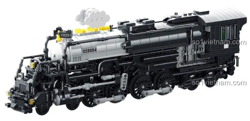 Mô hình Tàu Hỏa Hơi Nước XMORK 28004 chi tiết tinh xảo, tương thích LEGO®, một lựa chọn thay thế tiết kiệm.