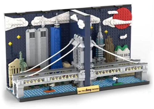 Bộ lắp ghép chặn sách đường chân trời Manhattan XMORK 028008, mô hình New York 1771 mảnh cho thanh niên, giá tốt.