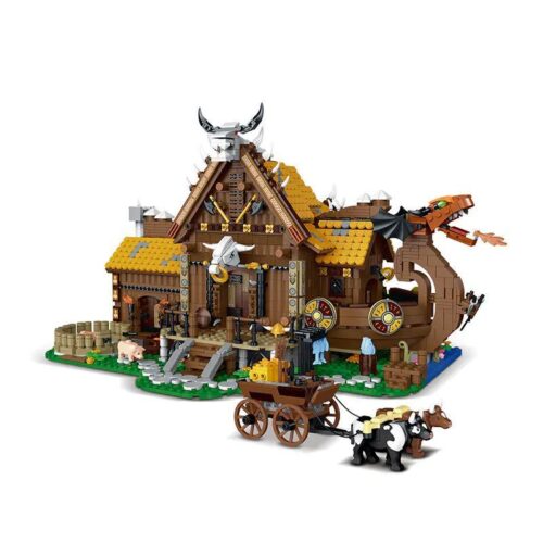 Bộ lắp ghép Ngôi Nhà Viking XMORK 033051 chất lượng cao, mô hình kiến trúc cổ xưa cho bé trai 6 tuổi, giá tốt
